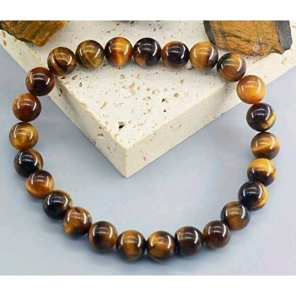 Tiger Eye (Stone)-(Lucky)-(Money)-(Wealth)-(Yoga)-(Bracelet)-(Size Pictured)-$25 - Picture 5 of 5
